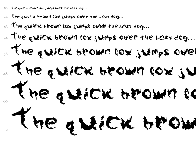 Arek Is So Grungey font waterfall
